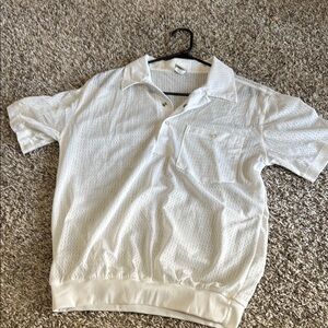 Haband Textured White Polo Shirt